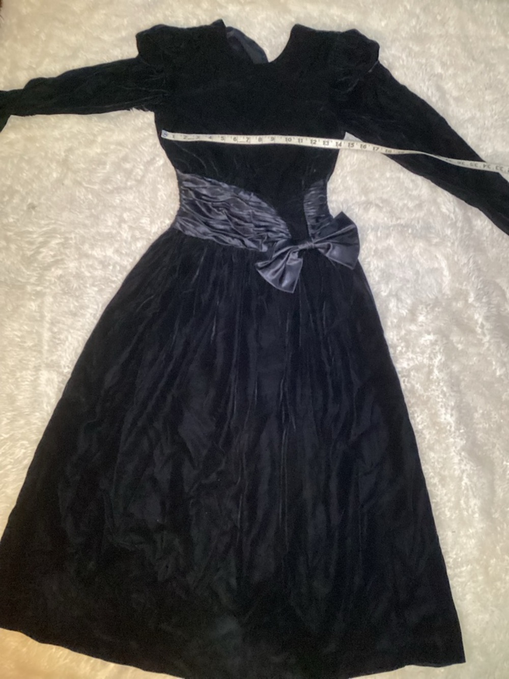 Depeche Mode vintage women’s black velvet formal dress 4 - Picture 14 of 16